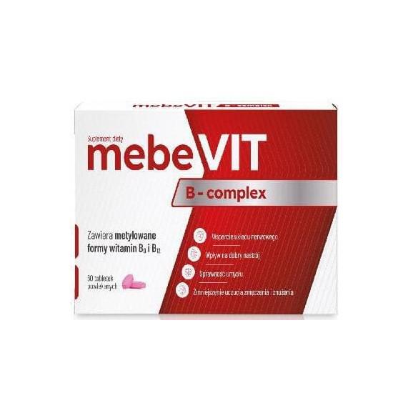 MebeVit B-complex, tabletki, 60 szt. MebeVit B-complex, tabletki, 60 szt. - zdjęcie produktu