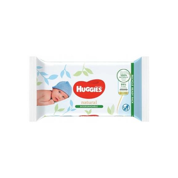 Huggies Natural Biodegradowalne, chusteczki nawilżane, 48 szt. - zdjęcie produktu