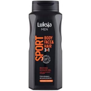 Luksja Men Sport, pobudzający żel pod prysznic 3w1, 500 ml - zdjęcie produktu