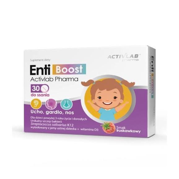 Activlab Entiboost, smak truskawkowy, tabletki do ssania, 30 szt. - zdjęcie produktu