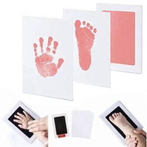 Aptel Zestaw do wykonywania odcisku rączki lub stópki dziecka, 8 cm x 12,5 cm, różowy, 1 szt. - zdjęcie produktu
