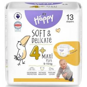 Bella Happy Soft & Delicate, pieluszki, rozmiar 4+ Maxi Plus 9-15 kg, 13 szt. - zdjęcie produktu