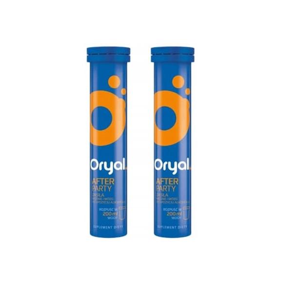 Oryal After Party, tabletki musujące, smak pomarańczowy, 2 x 18 szt. Oryal After Party, tabletki musujące, smak pomarańczowy, 2 x 18 szt. - zdjęcie produktu