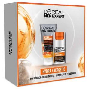 L'Oreal Men Expert Hydra Energetic, krem nawilżający do twarzy, 50 ml + żel do mycia twarzy, 100 ml, zestaw, 1 szt. - zdjęcie produktu