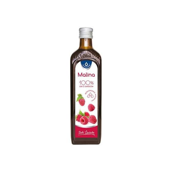 Oleofarm Soki Świata Malina, 100% sok z owoców, 490 ml - zdjęcie produktu