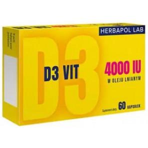 Herbapol Lab D3 Vit 4000 w oleju lnianym, kapsułki, 60 szt. - zdjęcie produktu