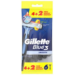 Gillette Blue 3 Smooth, jednorazowe maszynki do golenia dla mężczyzn, 6 szt. - zdjęcie produktu