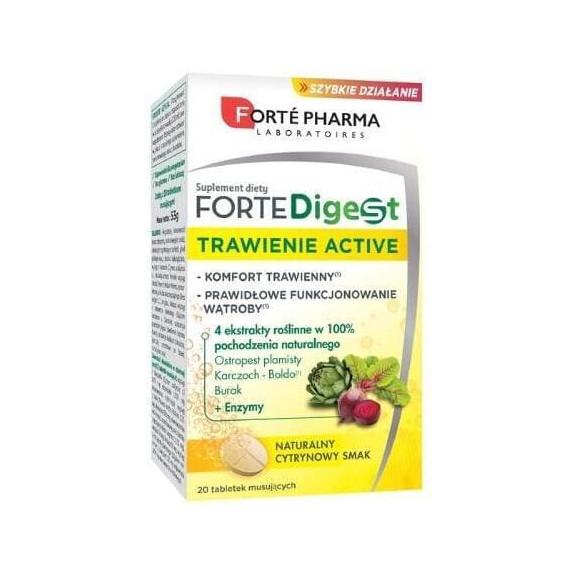 Forte Pharma Forte Digest, trawienie active, tabletki musujące, smak cytrynowy, 20 szt. - zdjęcie produktu