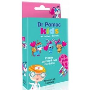 Dr Pomoc Kids, plastry opatrunkowe dla dzieci, różowe, 20 szt. - zdjęcie produktu