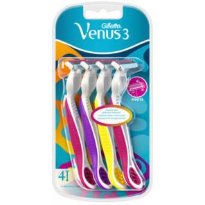 Gillette Venus 3 Colors, jednorazowe maszynki do golenia, 4 szt. - zdjęcie produktu
