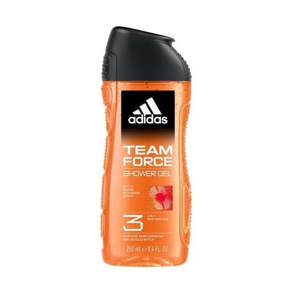 Adidas Team Force, żel do mycia dla mężczyzn 3w1, 250 ml - zdjęcie produktu