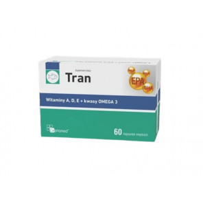 Tran, witaminy A,D,E+ kwasy omega 3, kapsułki, 60 szt. - zdjęcie produktu
