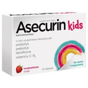 Asecurin Kids, tabletki do ssania i rozgryzania, smak truskawkowy, 20 szt. - zdjęcie produktu