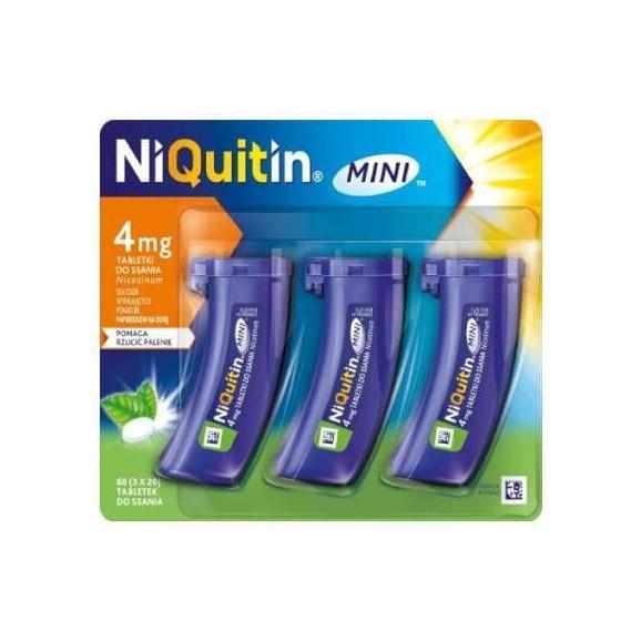 Niquitin Mini, 4 mg, tabletki do ssania, 60 szt. Niquitin Mini, 4 mg, tabletki do ssania, 60 szt. - zdjęcie produktu