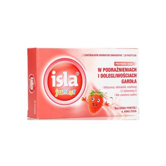 Isla Junior, pastylki do ssania, smak truskawkowy, 20 szt. - zdjęcie produktu