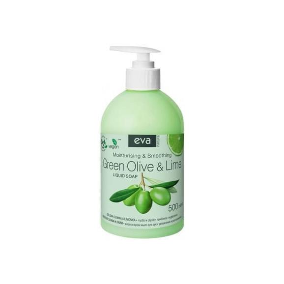 Eva Natura Moisturising & Smoothing, mydło w płynie, zielona oliwka i limonka, 500 ml - zdjęcie produktu