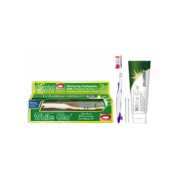 White Glo Herbal, pasta do zębów 100 ml + szczoteczka do zębów, 1 szt. - zdjęcie produktu