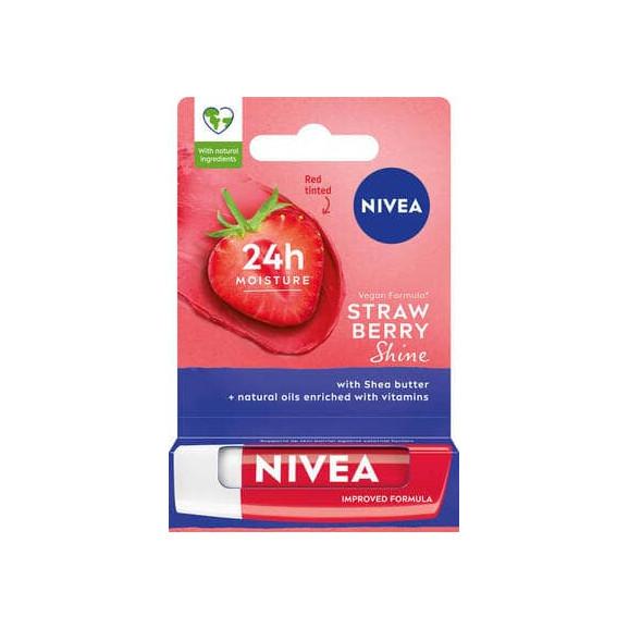 Nivea Strawberry Shine, pomadka pielęgnująca do ust, 5,5 ml - zdjęcie produktu