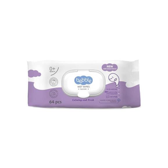 Bebble Wet Wipes, chusteczki nawilżane dla dzieci, Lavender, 64 szt. - zdjęcie produktu