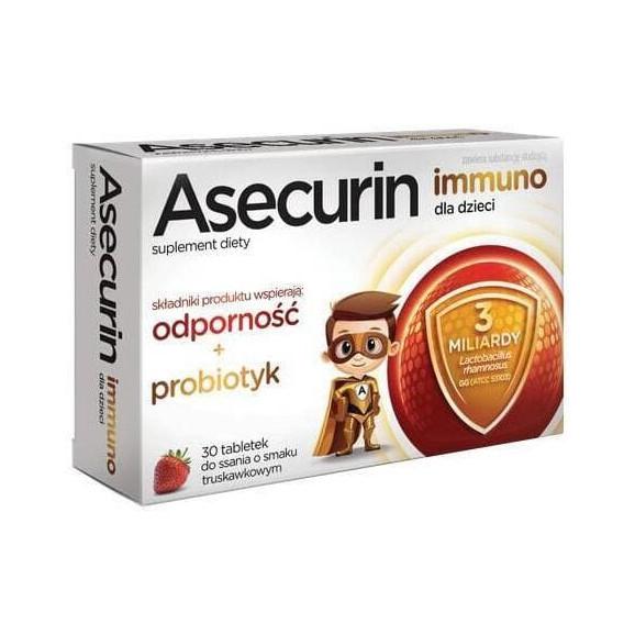 Asecurin Immuno dla dzieci, tabletki do ssania, 30 szt. - zdjęcie produktu