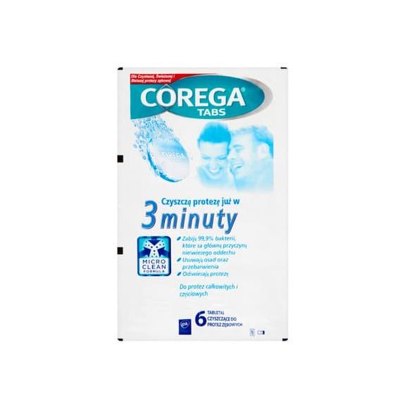 Corega Tabs 3 Minuty – tabletki do czyszczenia protez zębowych i aparatów ortodontycznych (6 szt.) Corega Tabs 3 Minuty – tabletki do czyszczenia protez zębowych i aparatów ortodontycznych (6 szt.) - zdjęcie produktu