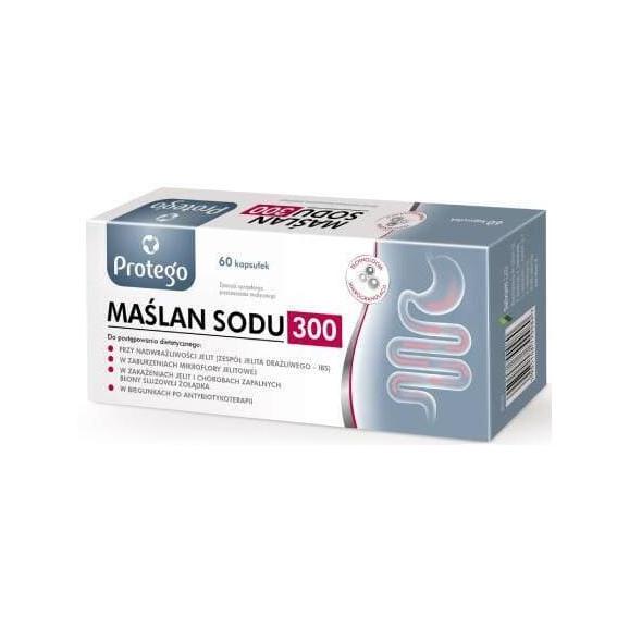 Protego Maślan sodu 300, kapsułki, 60 szt. Protego Maślan sodu 300, kapsułki, 60 szt. - zdjęcie produktu
