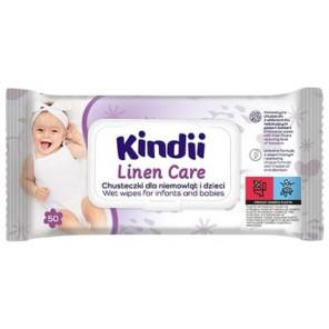 Kindii Linen Care, chusteczki nawilżane dla niemowląt i dzieci, 50 szt. - zdjęcie produktu