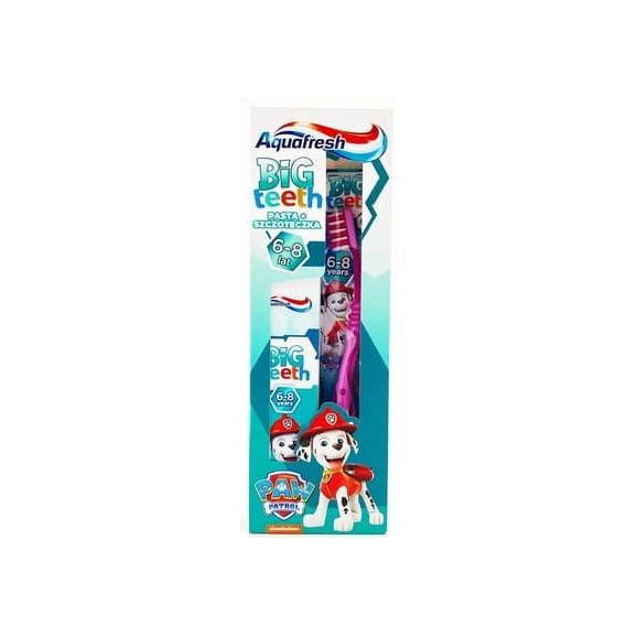Aquafresh Big Teeth Psi Patrol, pasta do zębów 50 ml + szczoteczka do zębów dla dzieci 6-8 lat, 1 szt. - zdjęcie produktu