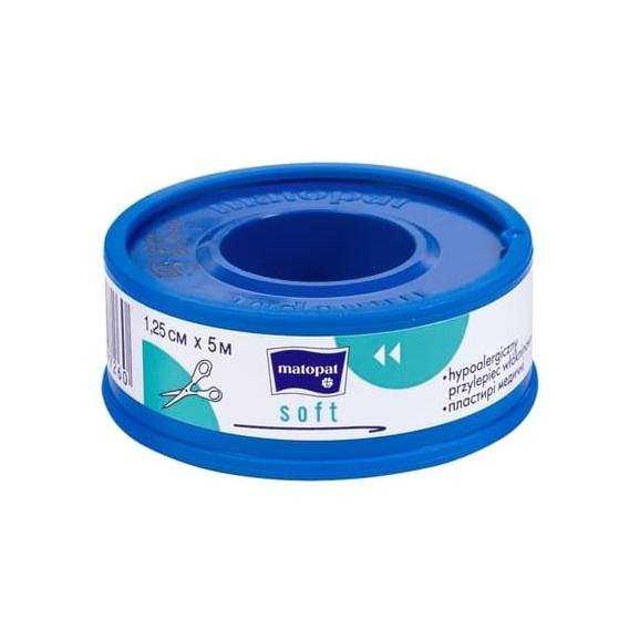 Matopat Soft, przylepiec włókninowy na szpulce z nakładką, 1,25 cm x 5 m, 1 szt. - zdjęcie produktu