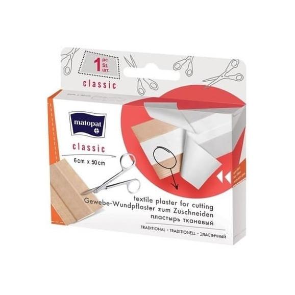 Matopat Classic, plaster z opatrunkiem, do cięcia, tkaninowy, 50 cm x 6 cm, 1 szt. - zdjęcie produktu