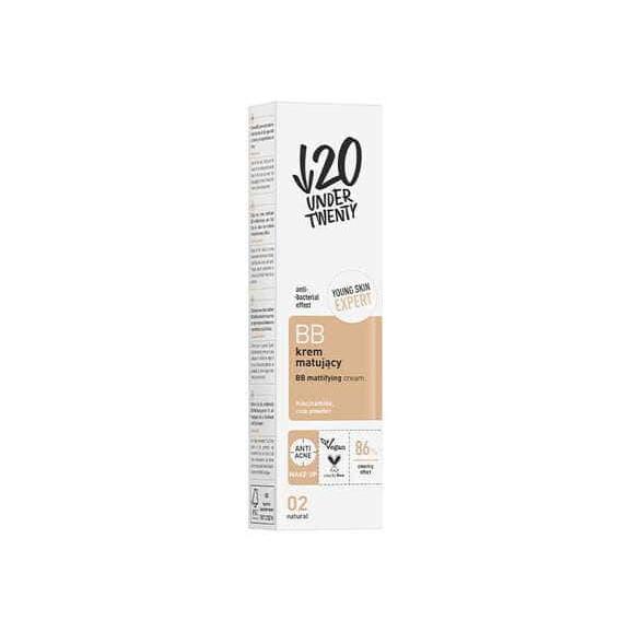 Under Twenty, matujący krem BB do twarzy, 02 Natural, 60 ml Under Twenty, matujący krem BB do twarzy, 02 Natural, 60 ml - zdjęcie produktu