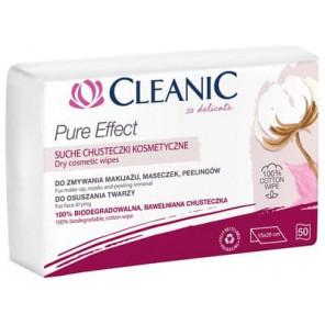 Cleanic Pure Effect, suche chusteczki kosmetyczne, 50 szt. - zdjęcie produktu