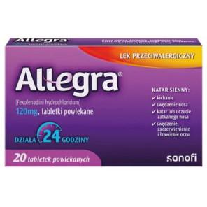 Allegra, 120 mg, tabletki, 20 szt. - zdjęcie produktu