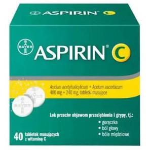 Aspirin C, 400 mg + 240 mg, tabletki musujące, 40 szt. - zdjęcie produktu