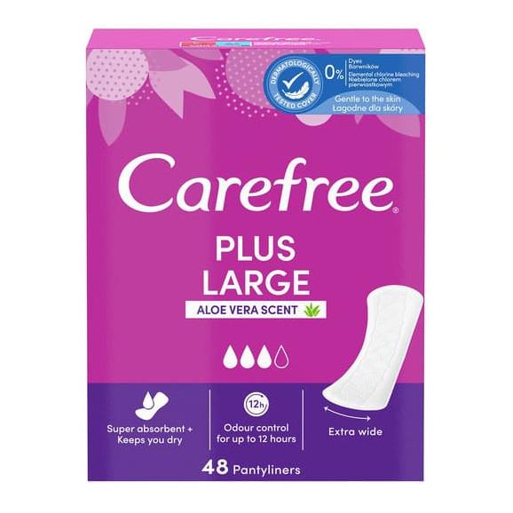 Carefree Plus Large Aloe, wkładki higieniczne, 48 szt. - zdjęcie produktu