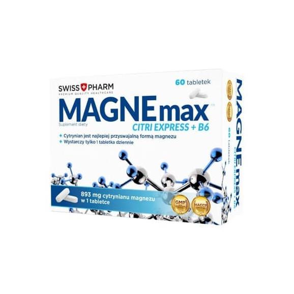Swiss Pharm Magnemax Citri Express + B6, tabletki, 60 szt. - zdjęcie produktu