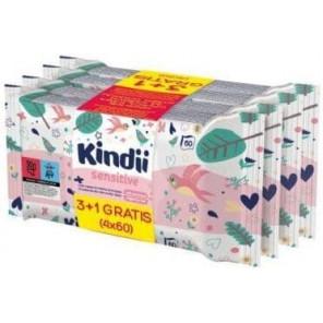 Cleanic Kindii Sensitive, chusteczki nawilżane dla niemowląt i dzieci, 4 x 60 szt. - zdjęcie produktu