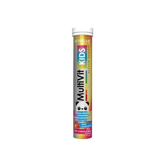 ActivLab Pharma MultiVit Kids, smak truskawkowy, tabletki musujące, 20 szt. - zdjęcie produktu