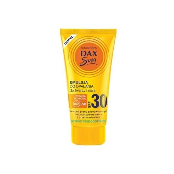Dax Sun, mini emulsja do opalania twarzy i ciała, SPF 30, 50 ml Dax Sun, mini emulsja do opalania twarzy i ciała, SPF 30, 50 ml - zdjęcie produktu