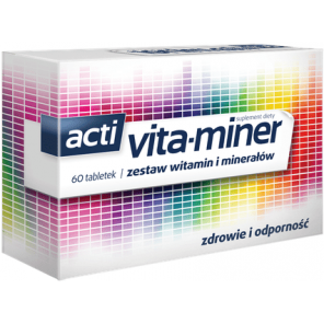 Acti Vita-miner, zestaw witamin i minerałów, tabletki, 60 szt., KRÓTKA DATA - [31.05.2024] - zdjęcie produktu
