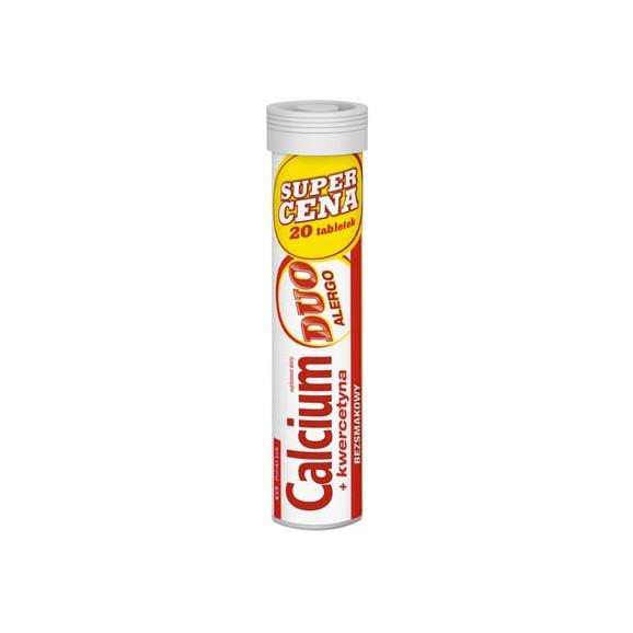 Polski Lek Calcium + Kwercetyna Duo Alergo, smak pomarańczowy, tabletki musujące, 20 szt. - zdjęcie produktu