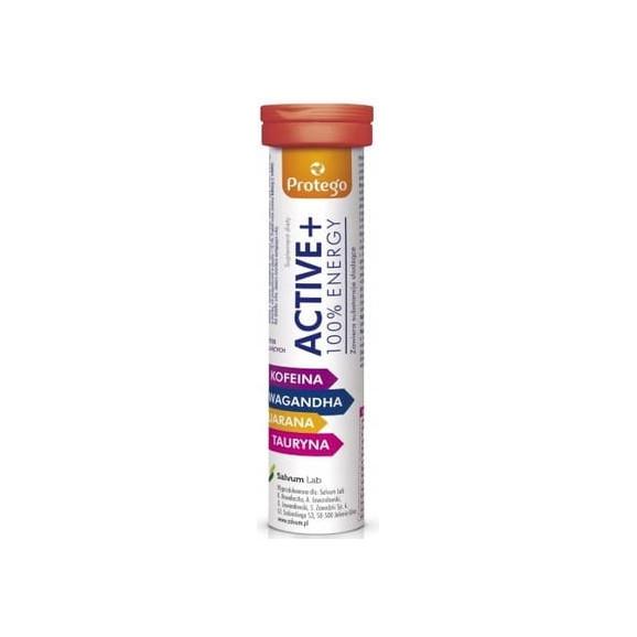 Protego Active + 100% Energy, tabletki musujące, 20 szt. Protego Active + 100% Energy, tabletki musujące, 20 szt. - zdjęcie produktu
