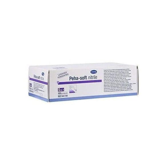 Peha-Soft Nitrile, rękawice nitrylowe, diagnostyczne, rozmiar S, 100 szt. - zdjęcie produktu