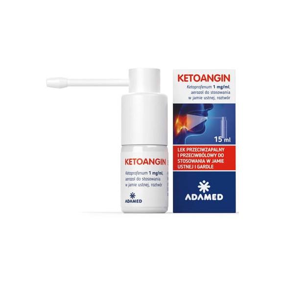 Ketoangin, spray na gardło o działaniu przeciwzapalnym i przeciwbólowym, 15 ml - zdjęcie produktu
