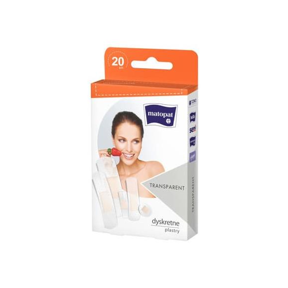 Matopat Transparent, plastry z opatrunkiem, dyskretne, 20 szt. - zdjęcie produktu