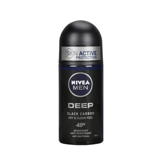 Nivea Men Deep Black Carbon 72h, antyperspirant, roll-on, 50 ml - zdjęcie produktu