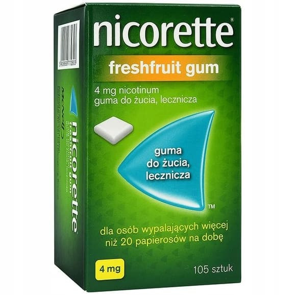 Nicorette FreshFruit Gum, 4 mg, guma do żucia, 105 szt. - zdjęcie produktu