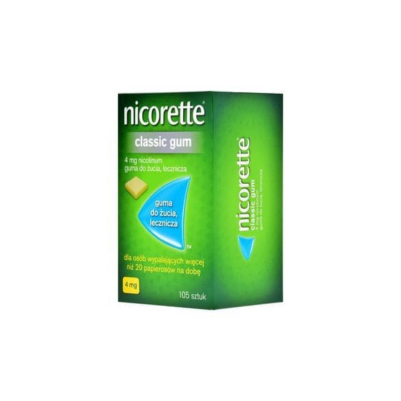 Nicorette Classic Gum, 4 mg, guma do żucia, 105 szt. - zdjęcie produktu