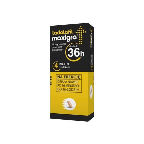 Tadalafil Maxigra, 10 mg, tabletki powlekane, 4 szt. - zdjęcie produktu