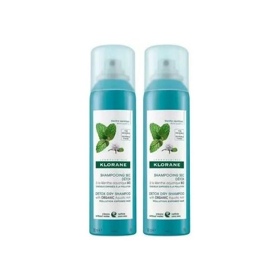 Klorane, szampon suchy detoksykujący z miętą, 2 x 150 ml - zdjęcie produktu